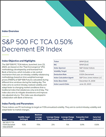 S&P 500 FC TCA 0.5% Decrement ER Index Overview